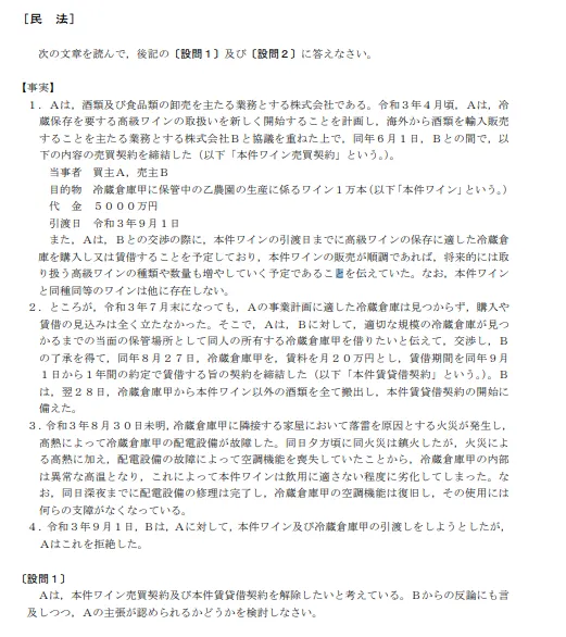 論文式試験問題ー民法のイメージ