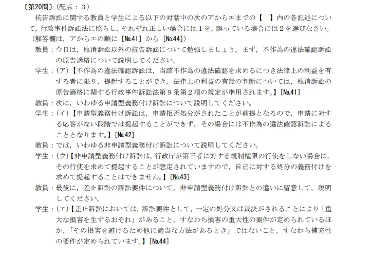 短答式試験問題ー行政法のイメージ