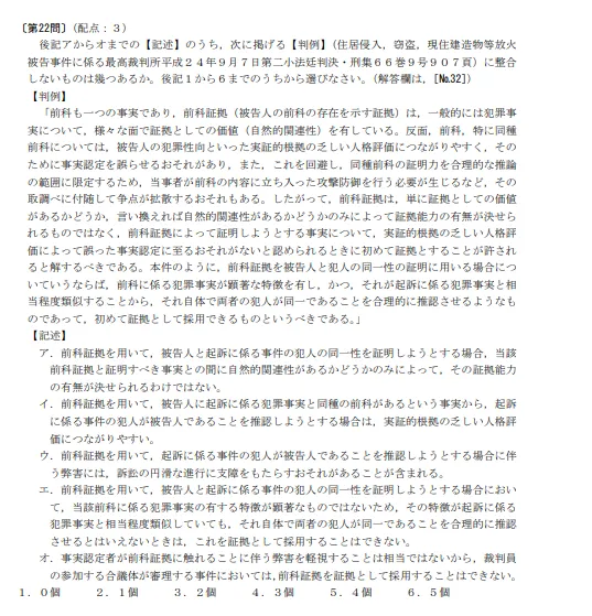短答式試験問題ー刑事訴訟法のイメージ